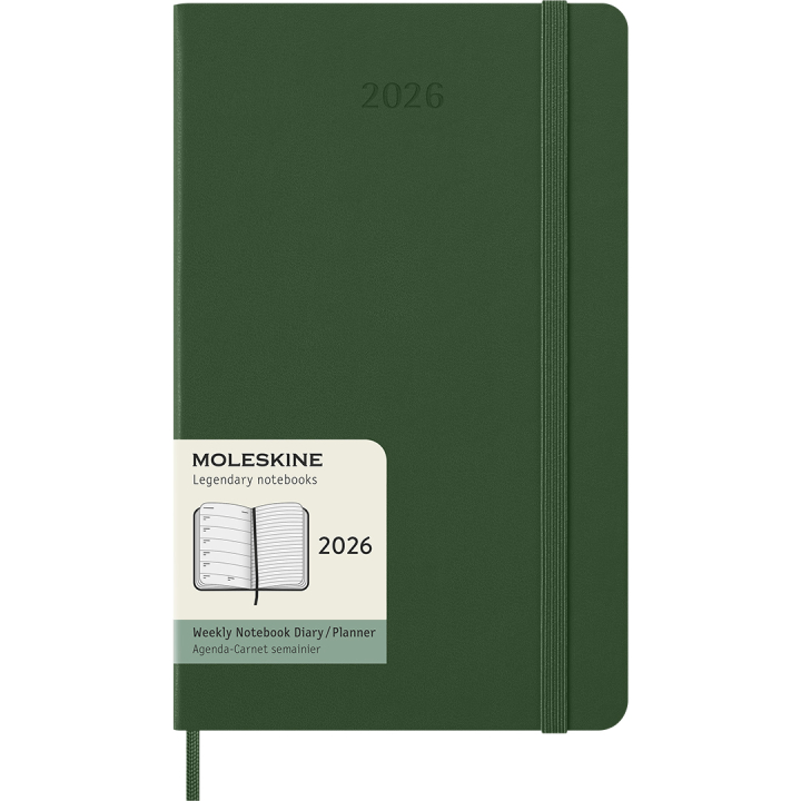 Kalender 12M Weekly Notebook 2026 Hardcover Large Myrtle Green i gruppen Papper & Block / Kalendrar och almanackor / 12-månaderskalendrar hos Pen Store (136112)