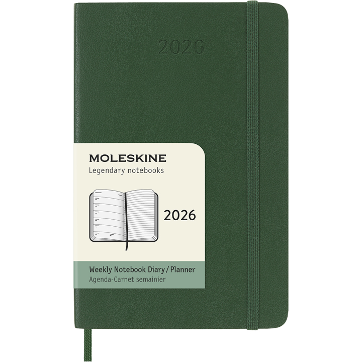 Kalender 12M Weekly Notebook 2026 Softcover Pocket Myrtle Green i gruppen Papper & Block / Kalendrar och almanackor / 12-månaderskalendrar hos Pen Store (136121)