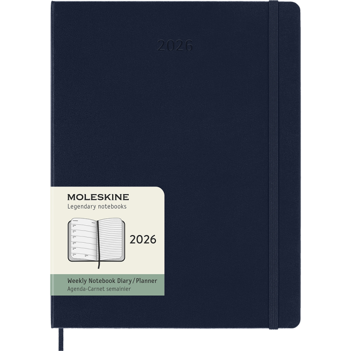 Kalender 12M Weekly Notebook 2026 Hardcover XL Sapphire Blue i gruppen Papper & Block / Kalendrar och almanackor / 12-månaderskalendrar hos Pen Store (136128)