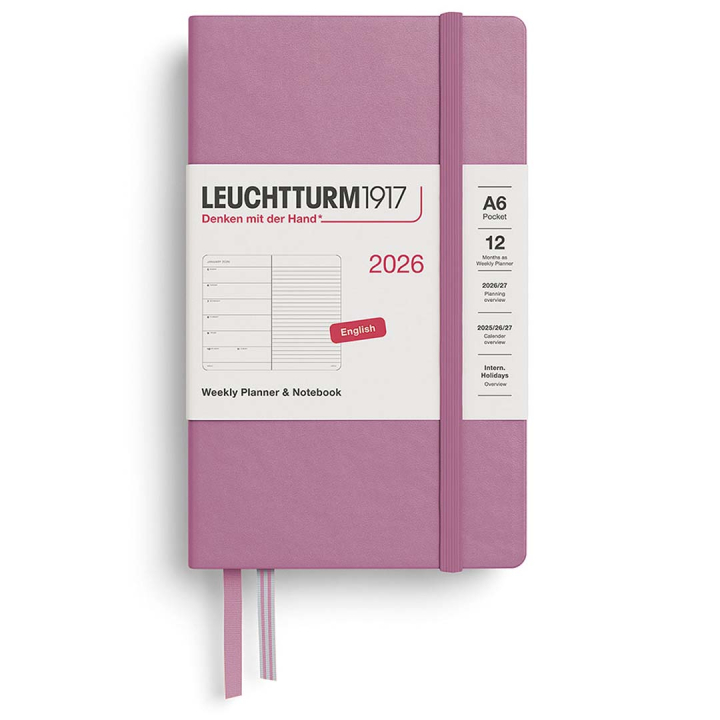 Kalender Weekly Planner & Notebook 2026 A6 Dusty Rose i gruppen Papper & Block / Kalendrar och almanackor / 12-månaderskalendrar hos Pen Store (136231)