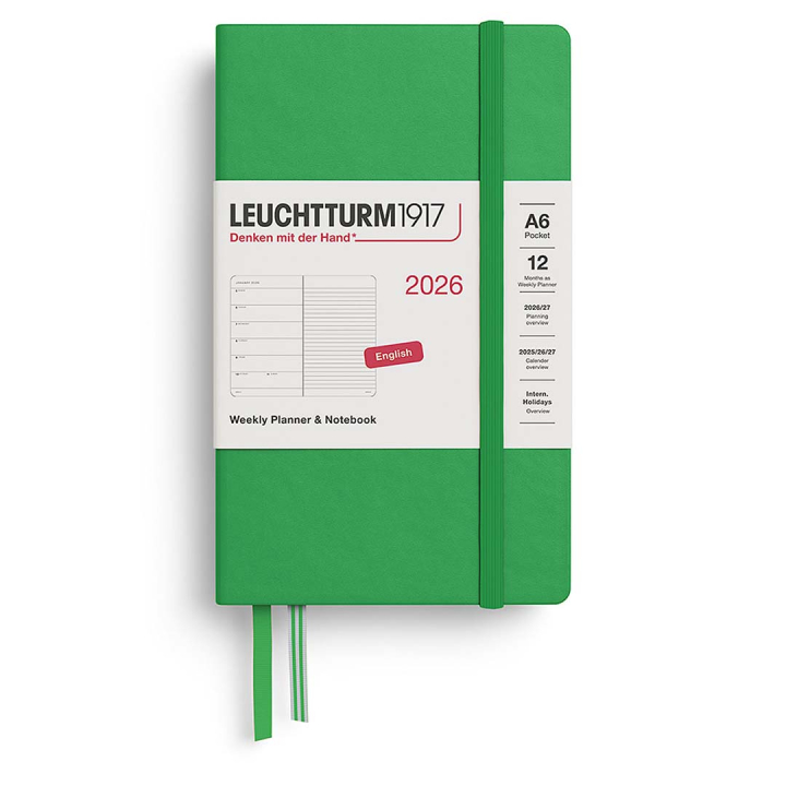 Kalender Weekly Planner & Notebook 2026 A6 Spring Leaf i gruppen Papper & Block / Kalendrar och almanackor / 12-månaderskalendrar hos Pen Store (136234)