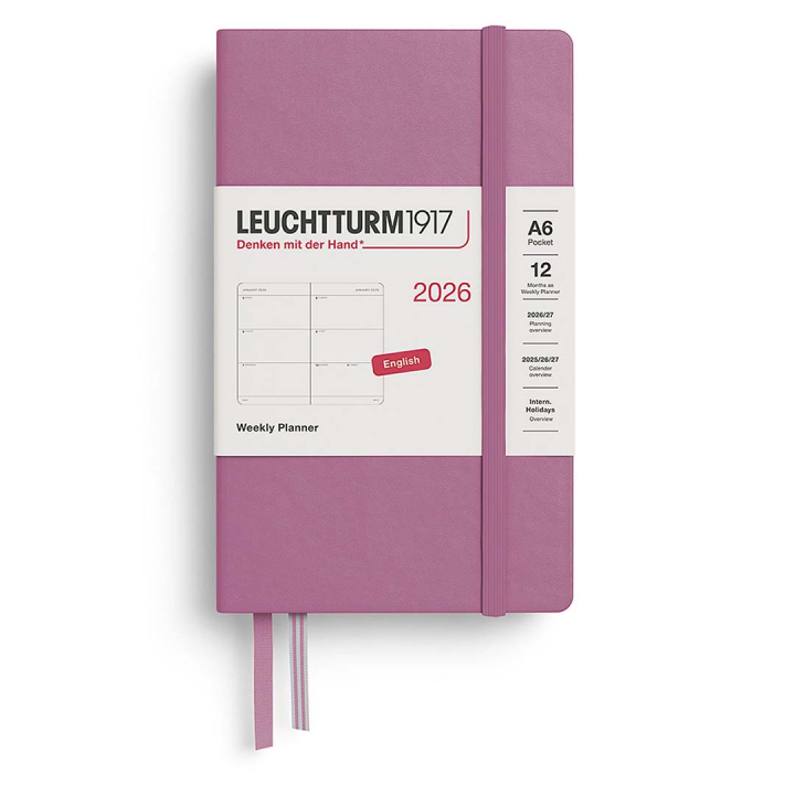 Kalender Weekly Planner 2026 A6 Dusty Rose i gruppen Papper & Block / Kalendrar och almanackor / 12-månaderskalendrar hos Pen Store (136260)