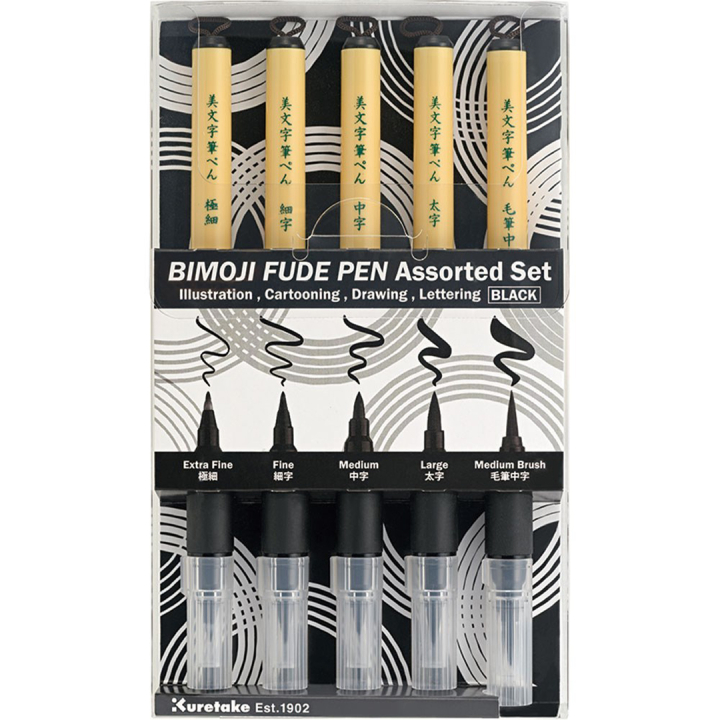 Bimoji Fude Brush Pen 5-set i gruppen Pennor / Konstnärspennor / Penselpennor hos Pen Store (136420)