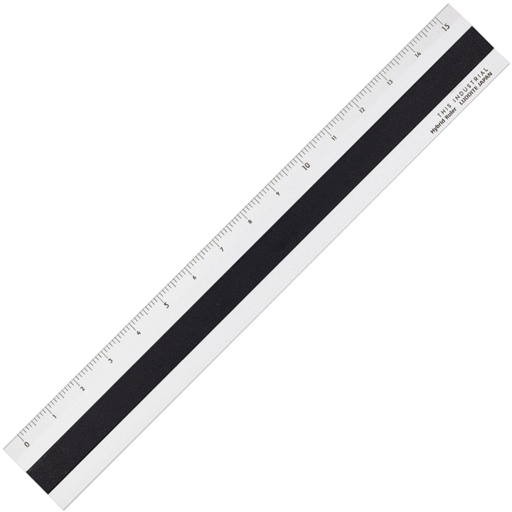Linjal Aluminium/Läder 15 cm Silver/Black i gruppen Skapande & Hobby / Hobbytillbehör / Linjaler hos Pen Store (136444)
