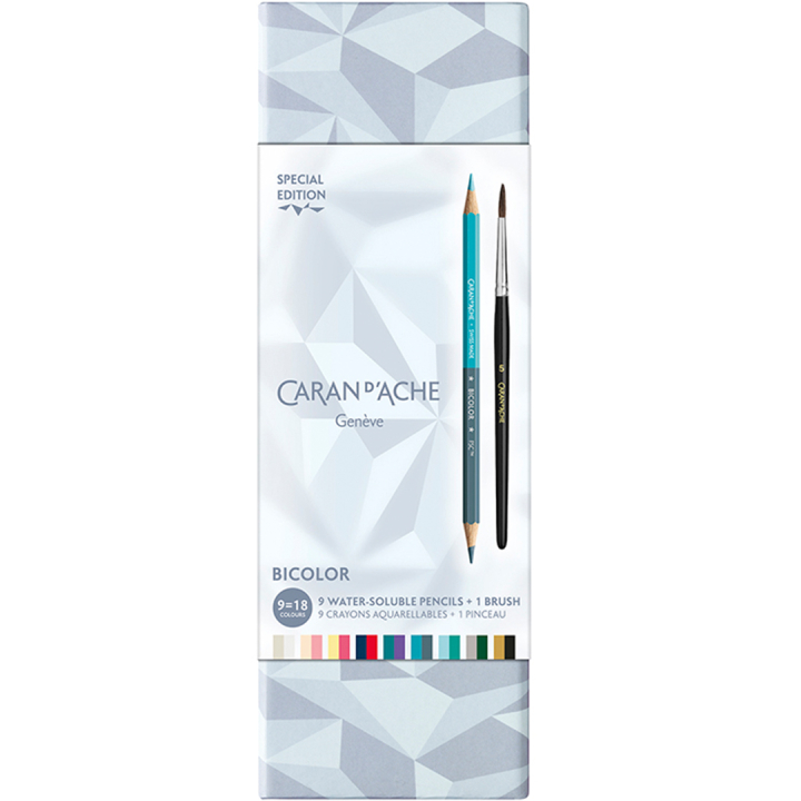 Bicolor Alpine Frost 9-set + Brush i gruppen Pennor / Konstnärspennor / Akvarellpennor hos Pen Store (136599)