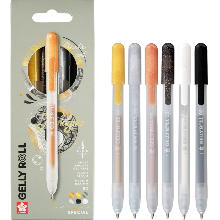 Gelly Roll Click 6-pack i gruppen Pennor / Skriva / Gelpennor hos Pen Store (136604)