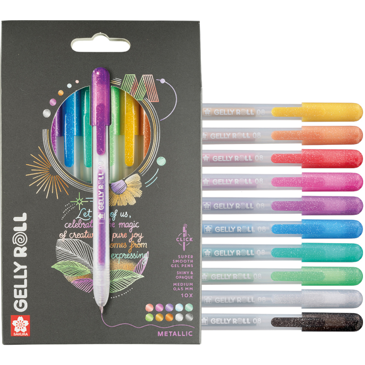 Gelly Roll Click Metallic 10-pack i gruppen Pennor / Skriva / Gelpennor hos Pen Store (136605)