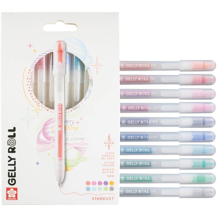 Gelly Roll Click Stardust Glitter 10-pack i gruppen Produktserier / Sakura Gelly Roll hos Pen Store (136606)