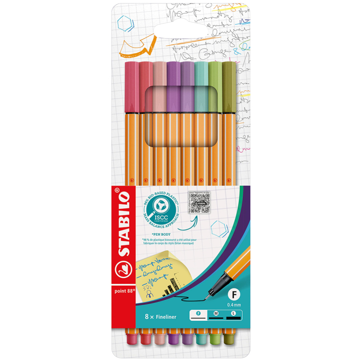 Point 88 Fineliner 8-pack i gruppen Pennor / Skriva / Fineliners hos Pen Store (136795)