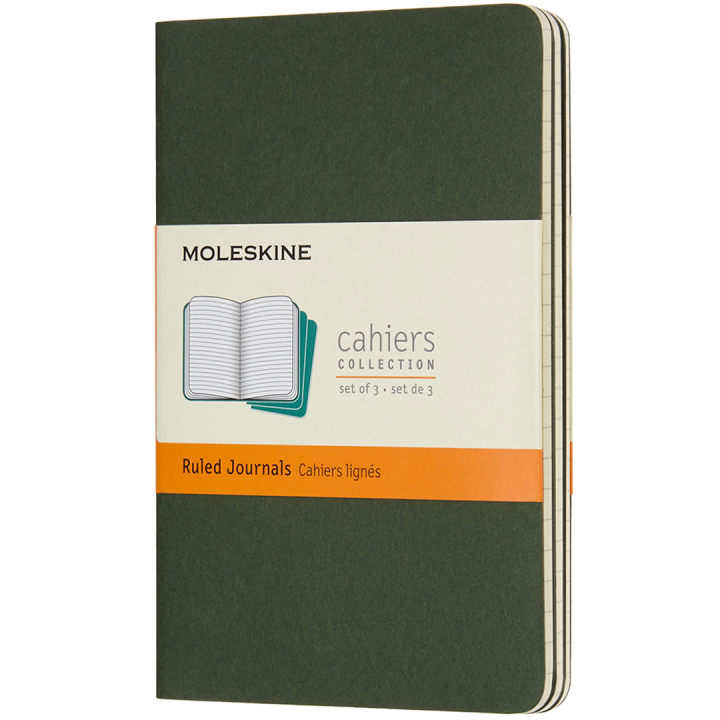 Cahier Notebook Pocket Green Linjerad i gruppen Papper & Block / Skriva och anteckna / Anteckningsböcker hos Pen Store (136809)