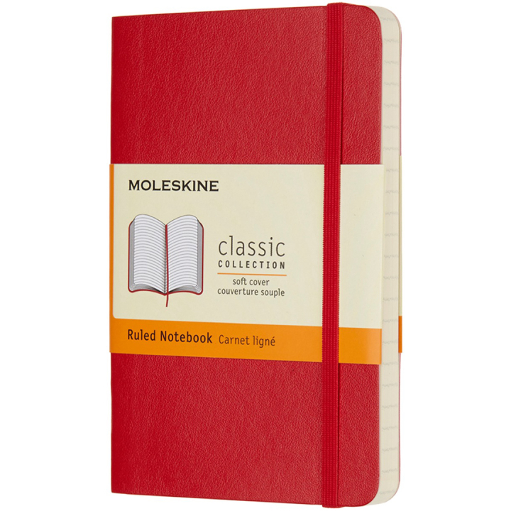 Classic Soft Cover Notebook Pocket Red i gruppen Papper & Block / Skriva och anteckna / Anteckningsböcker hos Pen Store (136829_r)