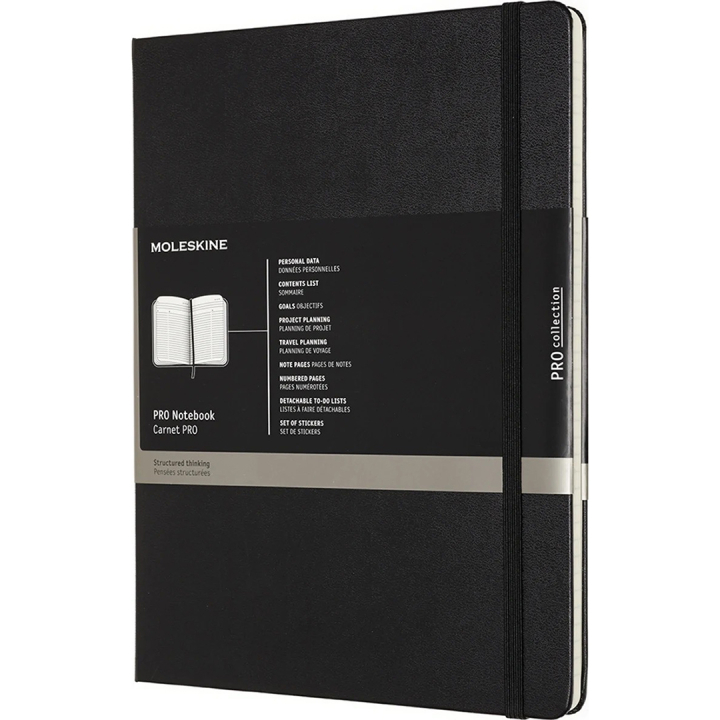 Pro Hard Cover Notebook XL Black Linjerad i gruppen Papper & Block / Skriva och anteckna / Anteckningsböcker hos Pen Store (136836)