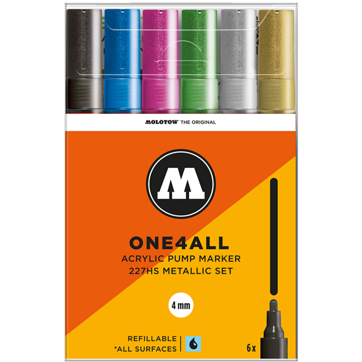 One4All 227HS 4mm Metallic 6-pack i gruppen Pennor / Konstnärspennor / Akrylmarkers hos Pen Store (136937)