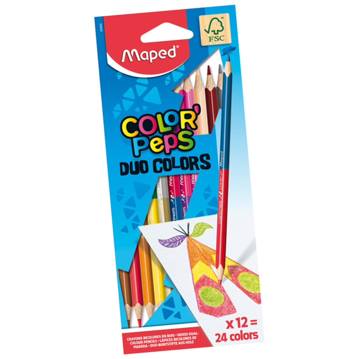 Färgpennor Color’Peps Duo Colors 12-set i gruppen Kids / Barnpennor / Färgpennor för barn hos Pen Store (136942)