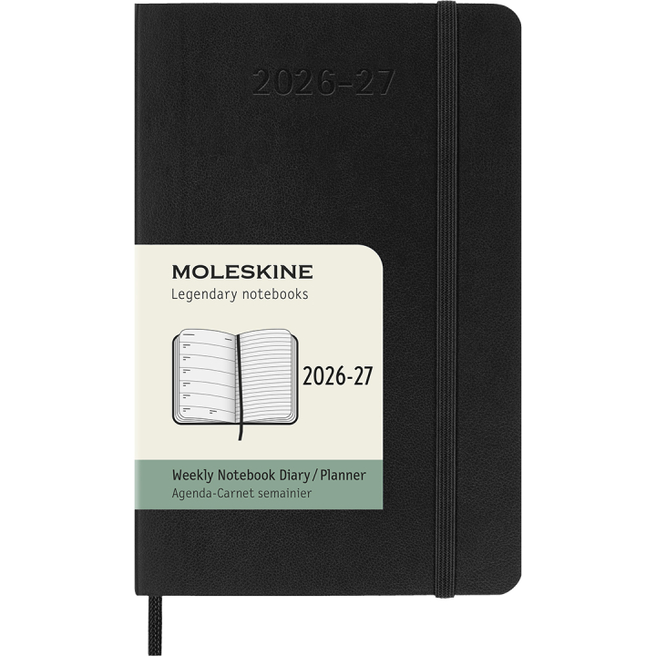 Kalender 18M WeekNote Soft Cover Pocket Black i gruppen Papper & Block / Kalendrar och almanackor / 18-månaderskalendrar hos Pen Store (137007)