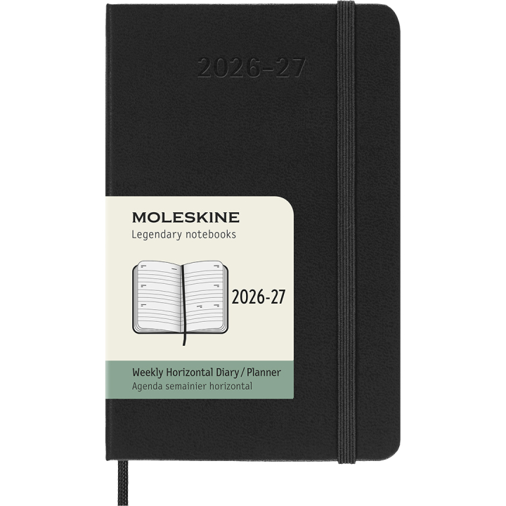 Kalender 18M Weekly Hard Cover Horisontell Pocket Black i gruppen Papper & Block / Kalendrar och almanackor / 18-månaderskalendrar hos Pen Store (137013)