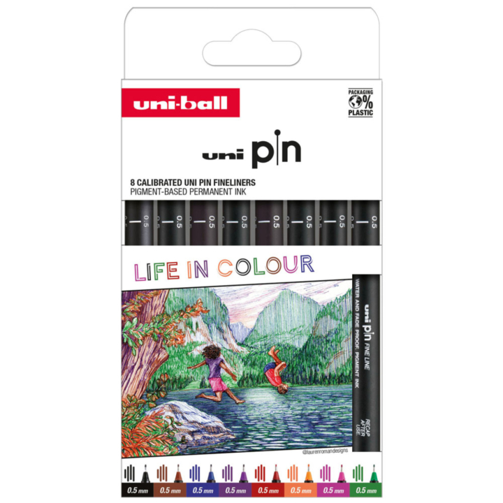 Pin Fine Line Colours 8-set i gruppen Pennor / Konstnärspennor / Fineliners hos Pen Store (137085)