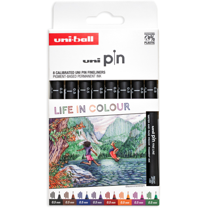 Pin Fine Line Colours 8-set i gruppen Pennor / Konstnärspennor / Fineliners hos Pen Store (137085)
