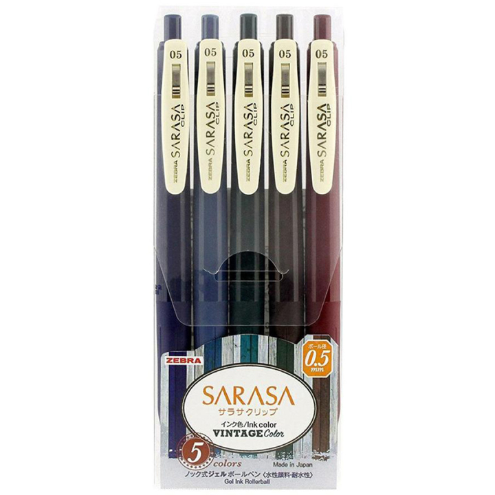 Sarasa Clip Vintage A 5-pack i gruppen Pennor / Skriva / Gelpennor hos Pen Store (137259)