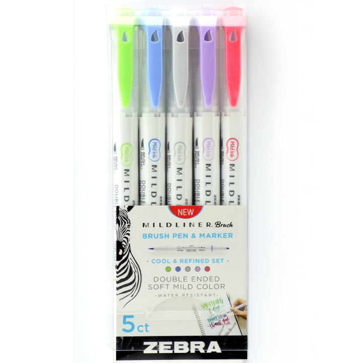 Mildliner Brush 5-pack Cool & Refined i gruppen Pennor / Konstnärspennor / Penselpennor hos Pen Store (137265)