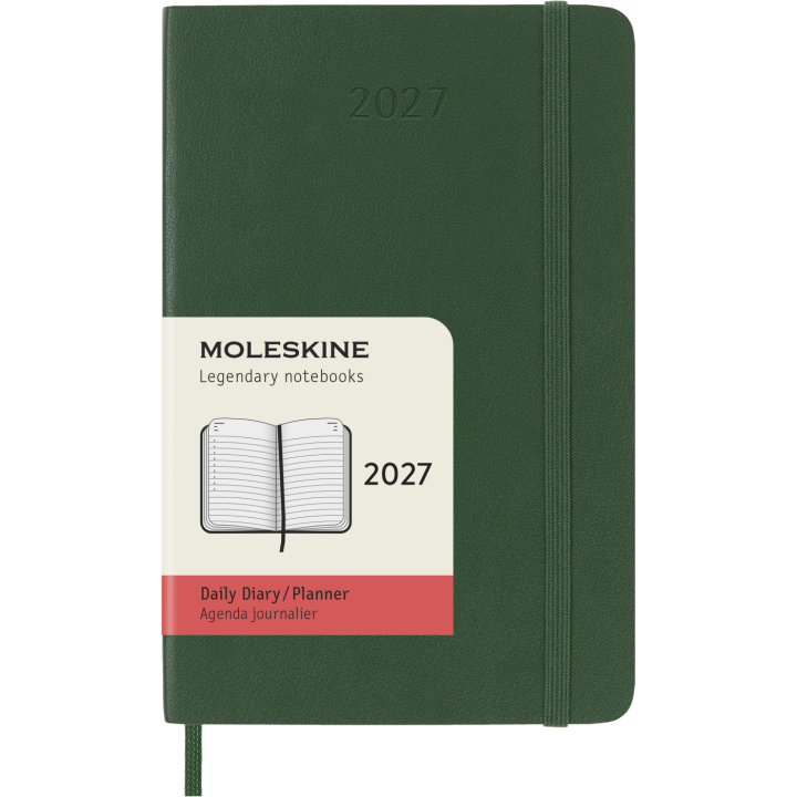 Kalender 12M Daily 2027 Softcover Pocket Myrtle Green i gruppen Papper & Block / Kalendrar och almanackor / 12-månaderskalendrar hos Pen Store (137431)