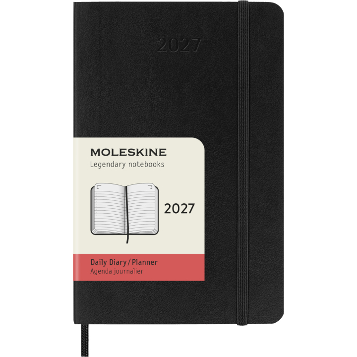 Kalender 12M Daily 2027 Softcover Pocket Black i gruppen Papper & Block / Kalendrar och almanackor / 12-månaderskalendrar hos Pen Store (137433)