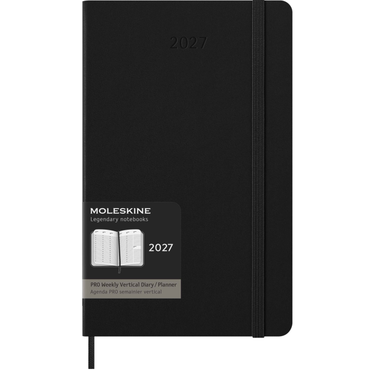 Kalender 12M Weekly Vertical PRO 2027 Hardcover Large Black i gruppen Papper & Block / Kalendrar och almanackor / 12-månaderskalendrar hos Pen Store (137442)