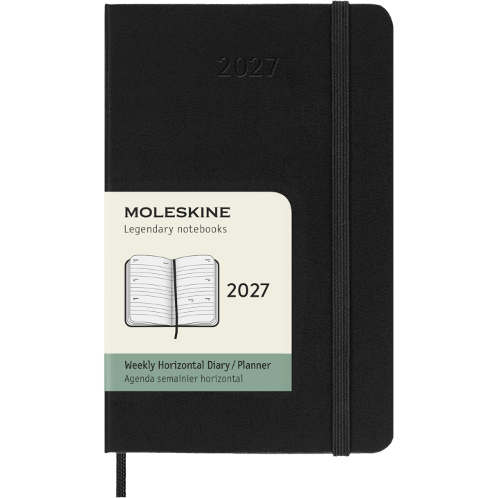Kalender 12M Weekly Horizontal 2027 Hardcover Pocket Black i gruppen Papper & Block / Kalendrar och almanackor / 12-månaderskalendrar hos Pen Store (137448)