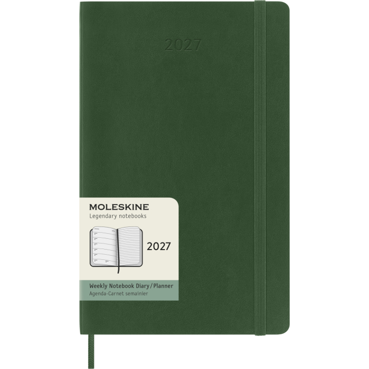 Kalender 12M Weekly Notebook 2027 Softcover Large Myrtle Green i gruppen Papper & Block / Kalendrar och almanackor / 12-månaderskalendrar hos Pen Store (137453)