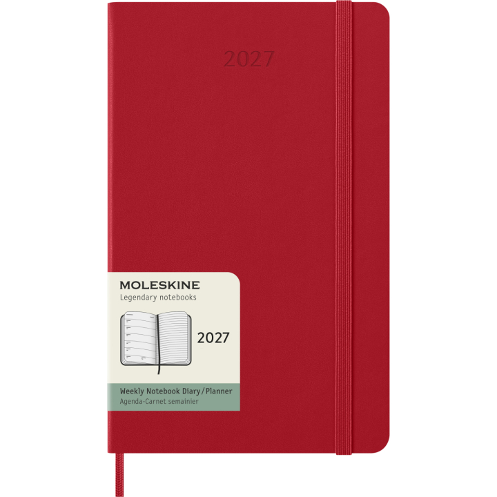 Kalender 12M Weekly Notebook 2027 Hardcover Large Red i gruppen Papper & Block / Kalendrar och almanackor / 12-månaderskalendrar hos Pen Store (137455)