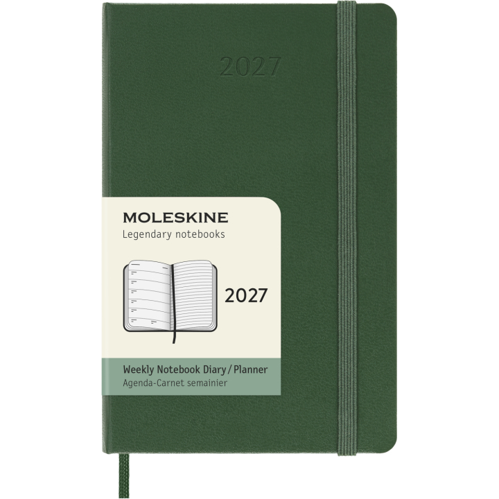 Kalender 12M Weekly Notebook 2027 Hardcover Pocket Myrtle Green i gruppen Papper & Block / Kalendrar och almanackor / 12-månaderskalendrar hos Pen Store (137460)