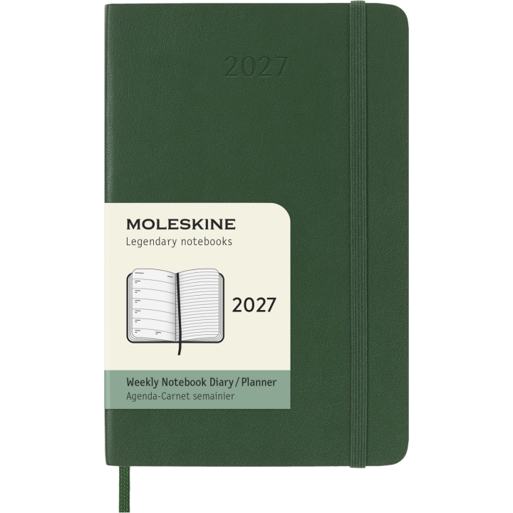 Kalender 12M Weekly Notebook 2027 Softcover Pocket Myrtle Green i gruppen Papper & Block / Kalendrar och almanackor / 12-månaderskalendrar hos Pen Store (137461)