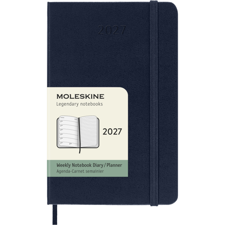 Kalender 12M Weekly Notebook 2027 Hardcover Pocket Sapphire Blue i gruppen Papper & Block / Kalendrar och almanackor / 12-månaderskalendrar hos Pen Store (137465)