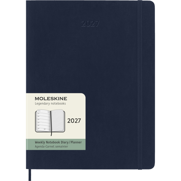 Kalender 12M Weekly Notebook 2027 Softcover XL Sapphire Blue i gruppen Papper & Block / Kalendrar och almanackor / 12-månaderskalendrar hos Pen Store (137469)