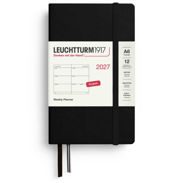 Kalender Weekly Planner 2027 A6 Black i gruppen Papper & Block / Kalendrar och almanackor / 12-månaderskalendrar hos Pen Store (137479)