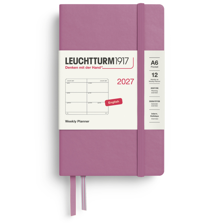 Kalender Weekly Planner 2027 A6 Dusty Rose i gruppen Papper & Block / Kalendrar och almanackor / 12-månaderskalendrar hos Pen Store (137480)