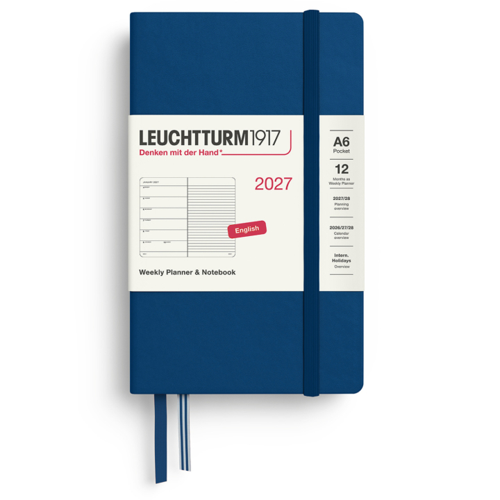 Kalender Weekly Planner & Notebook 2027 A6 Indigo i gruppen Papper & Block / Kalendrar och almanackor / 12-månaderskalendrar hos Pen Store (137511)