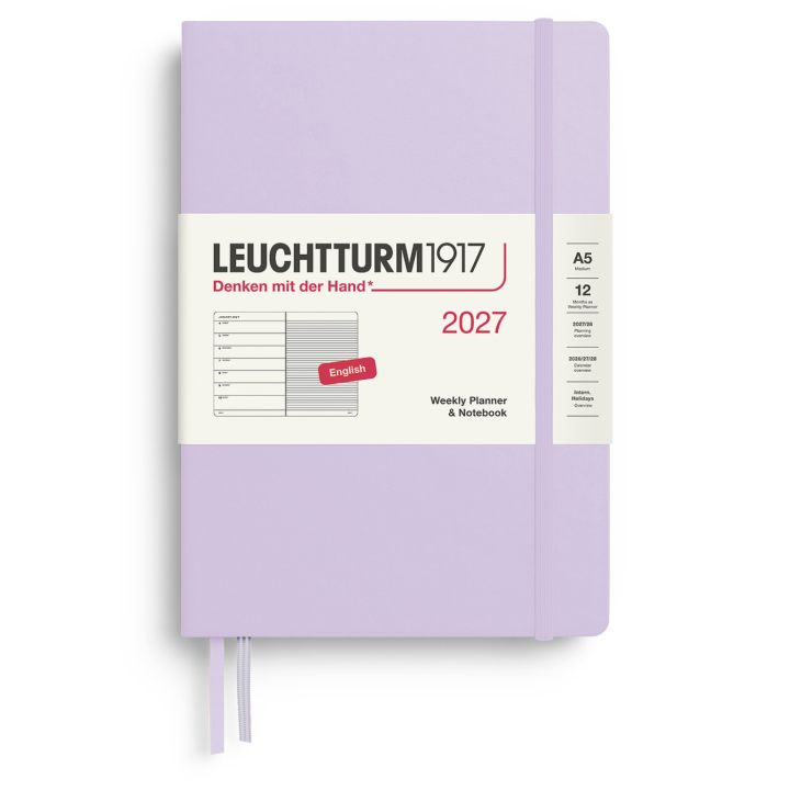 Kalender Weekly Planner & Notebook 2027 A5 Lilac i gruppen Papper & Block / Kalendrar och almanackor / 12-månaderskalendrar hos Pen Store (137513)