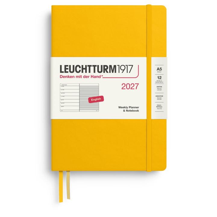Kalender Weekly Planner & Notebook 2027 A5 Sunflower i gruppen Papper & Block / Kalendrar och almanackor / 12-månaderskalendrar hos Pen Store (137518)