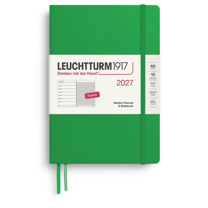 Kalender Weekly Planner & Notebook 2027 A5 Spring Leaf i gruppen Papper & Block / Kalendrar och almanackor / 12-månaderskalendrar hos Pen Store (137520)