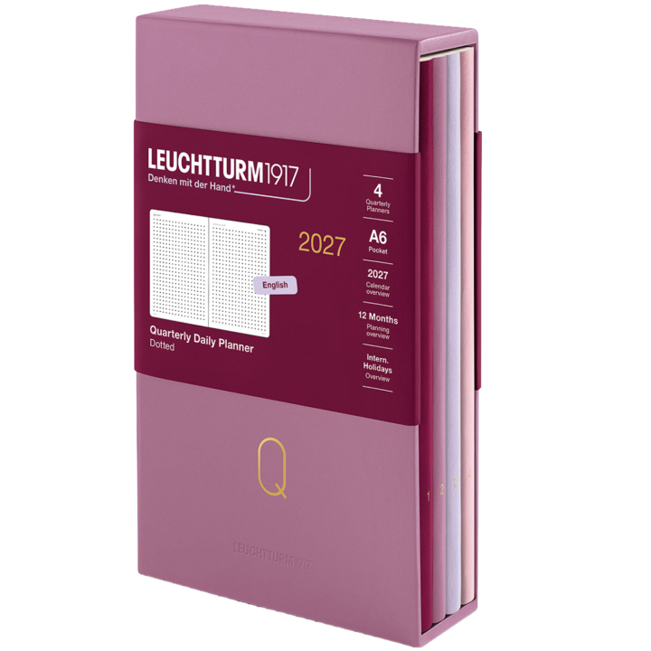 Kalender Quarterly Planner 2027 Shades of Rose i gruppen Papper & Block / Kalendrar och almanackor / 12-månaderskalendrar hos Pen Store (137524)