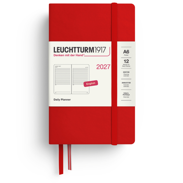 Kalender Daily Planner 2027 A6 Cherry i gruppen Papper & Block / Kalendrar och almanackor / 12-månaderskalendrar hos Pen Store (137534)