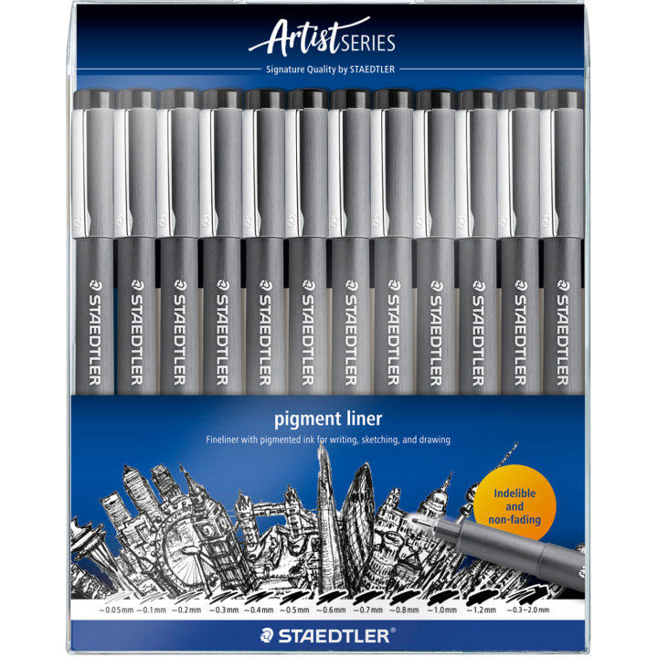 Pigment Liner 12-set i gruppen Pennor / Konstnärspennor / Fineliners hos Pen Store (137609)