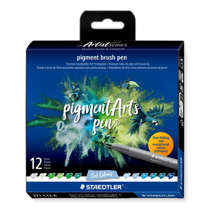 Pigment Arts Brush Pen 12-set Cool i gruppen Pennor / Konstnärspennor / Penselpennor hos Pen Store (137625)