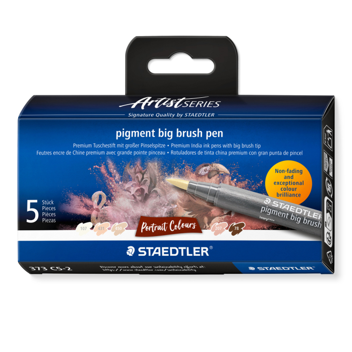Pigment Arts Big Brush Pen 5-set Portrait i gruppen Pennor / Konstnärspennor / Penselpennor hos Pen Store (137630)