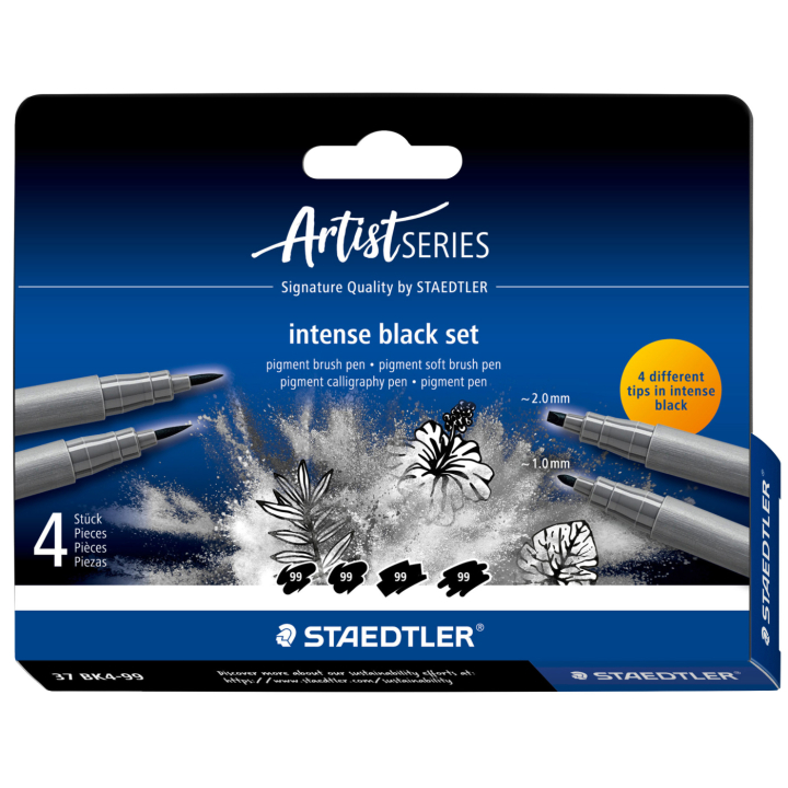 Pigment Arts Intense Black 4-set i gruppen Pennor / Konstnärspennor / Tuschpennor hos Pen Store (137634)