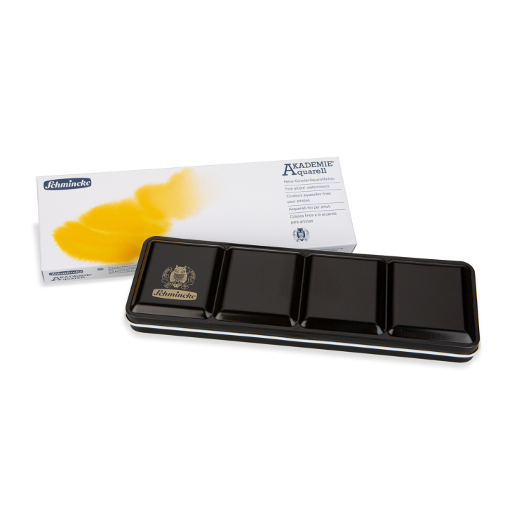 Akademie Aquarell Half Pans 12-set + 12 tomma i gruppen Konstnärsmaterial / Konstnärsfärger / Akvarellfärg / Akvarellfärg i kopp hos Pen Store (137801)