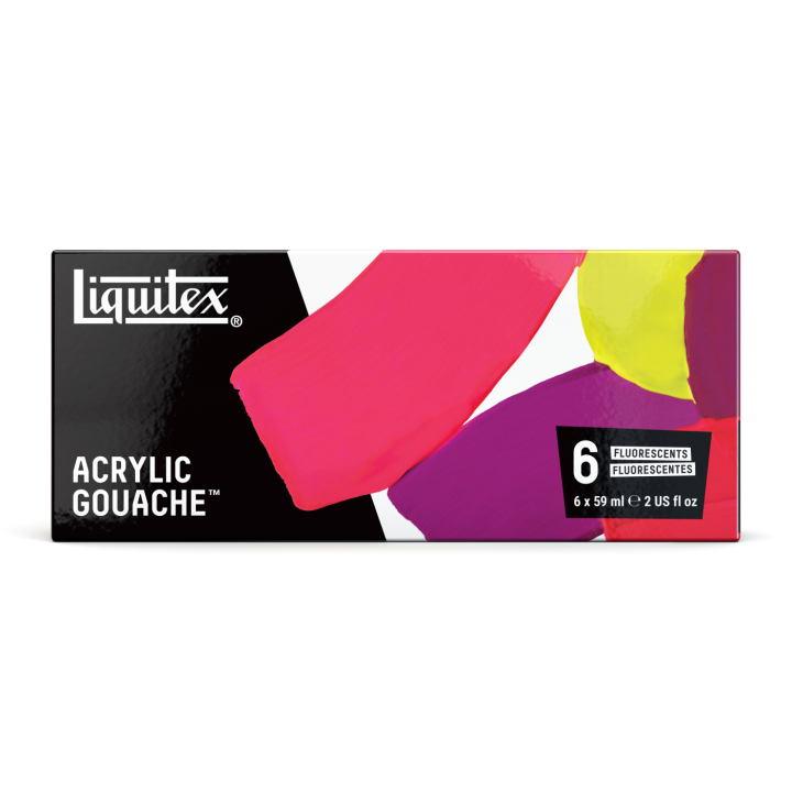 Gouachefärg Fluorescent Set 6x59 ml i gruppen Konstnärsmaterial / Konstnärsfärger / Gouache hos Pen Store (137842)