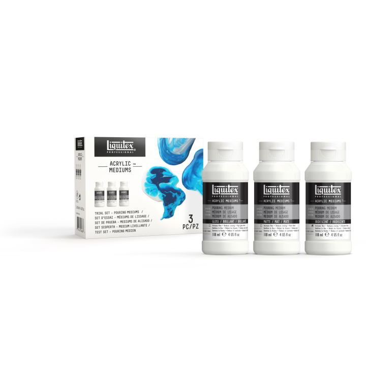 Pouring Medium 3-set i gruppen Konstnärsmaterial / Målarmedier och fernissa / Akrylmedium hos Pen Store (137867)