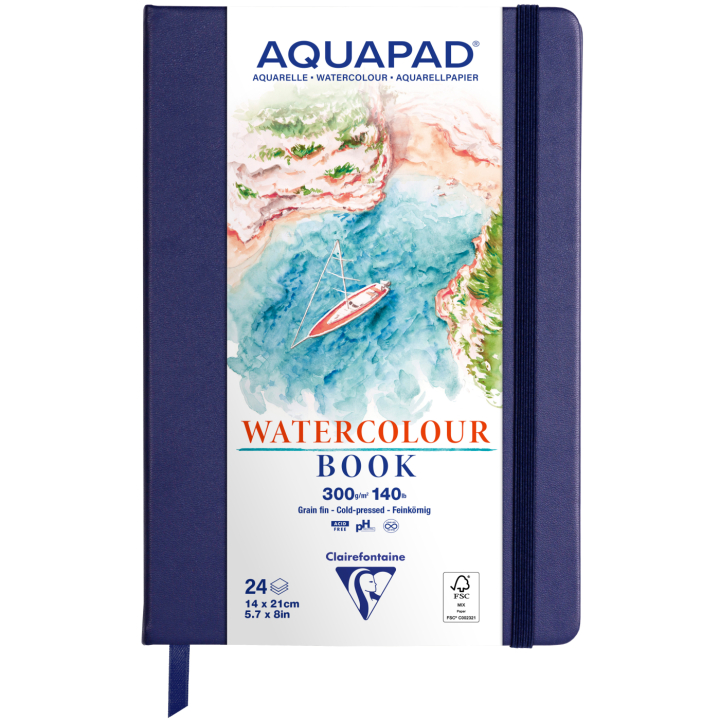 Aquapad Akvarellbok 14x21 cm i gruppen Papper & Block / Konstnärsblock / Akvarellblock hos Pen Store (137968)
